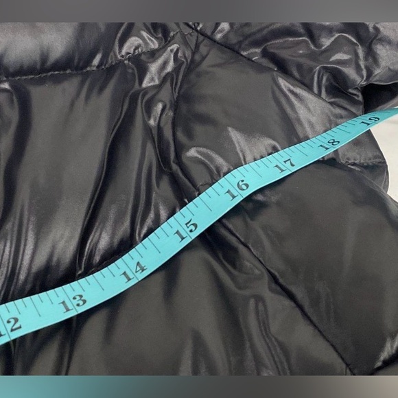 The North Face Caroline Goose Down Coat XS Glossy Black Belted Puffer - Picture 4 of 6